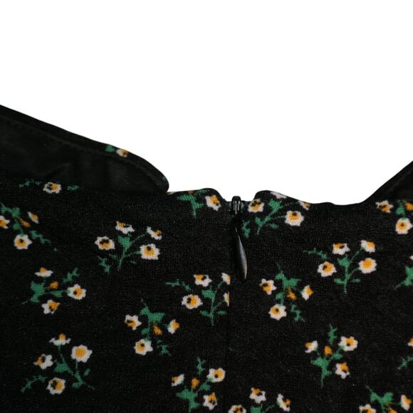 New Anthropologie Hutch Mini Dress Women Medium Black Floral Ruffle Hem Sundress - Picture 9 of 15
